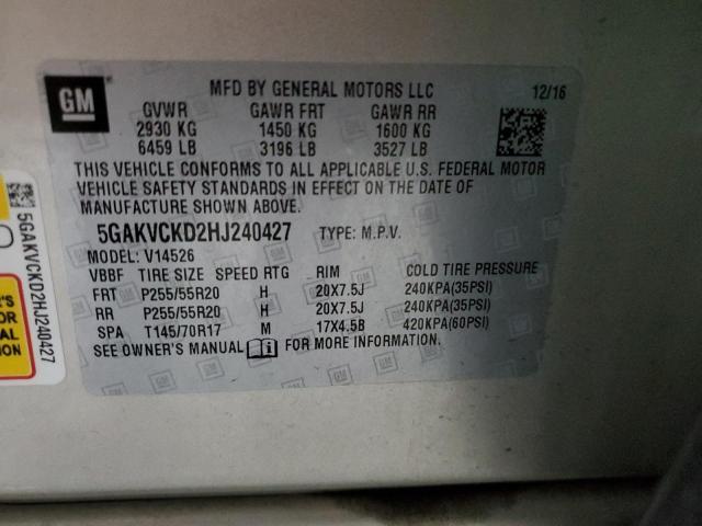 Photo 12 VIN: 5GAKVCKD2HJ240427 - BUICK ENCLAVE 