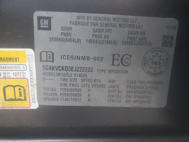 Photo 12 VIN: 5GAKVCKD3EJ222322 - BUICK ENCLAVE 