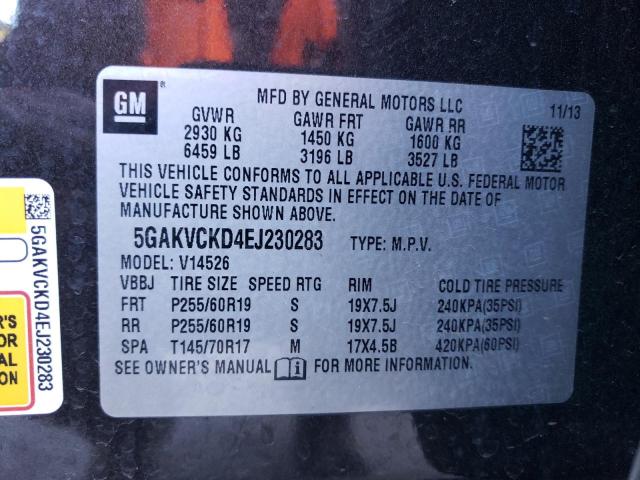 Photo 12 VIN: 5GAKVCKD4EJ230283 - BUICK ENCLAVE 