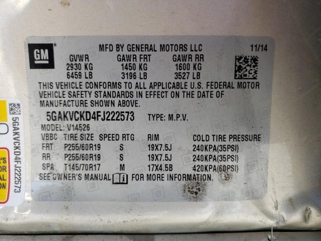 Photo 12 VIN: 5GAKVCKD4FJ222573 - BUICK ENCLAVE 