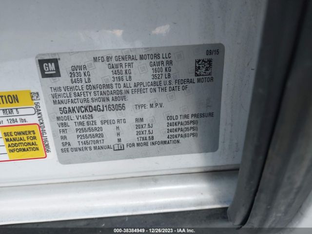 Photo 8 VIN: 5GAKVCKD4GJ163056 - BUICK ENCLAVE 