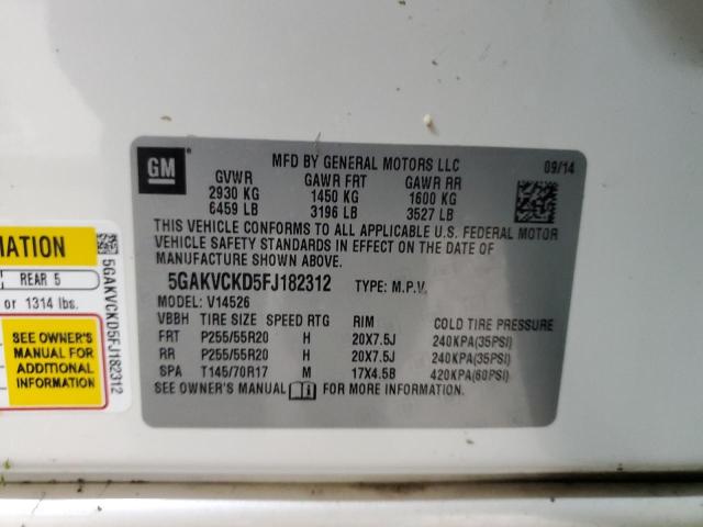Photo 12 VIN: 5GAKVCKD5FJ182312 - BUICK ENCLAVE 