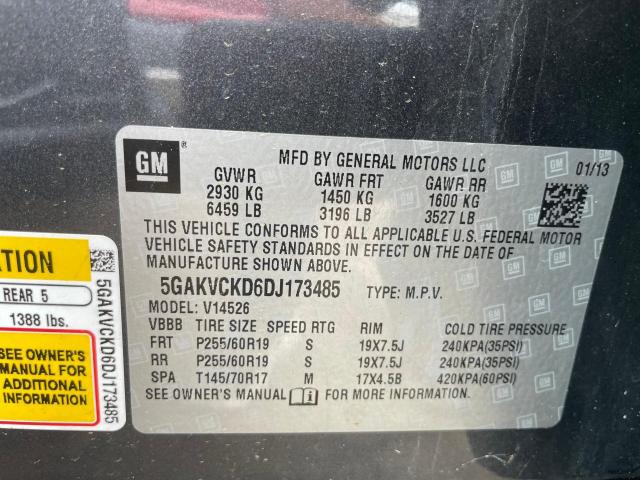 Photo 9 VIN: 5GAKVCKD6DJ173485 - BUICK ENCLAVE 