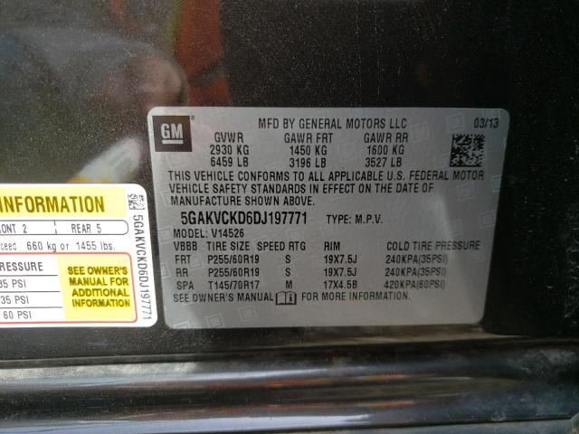 Photo 9 VIN: 5GAKVCKD6DJ197771 - BUICK ENCLAVE 