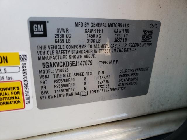 Photo 9 VIN: 5GAKVCKD6EJ147079 - BUICK ENCLAVE 