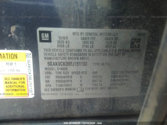 Photo 8 VIN: 5GAKVCKD6EJ151133 - BUICK ENCLAVE 