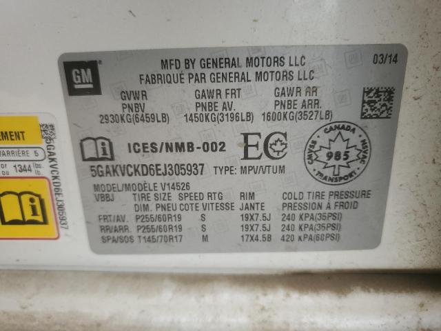 Photo 12 VIN: 5GAKVCKD6EJ305937 - BUICK ENCLAVE 