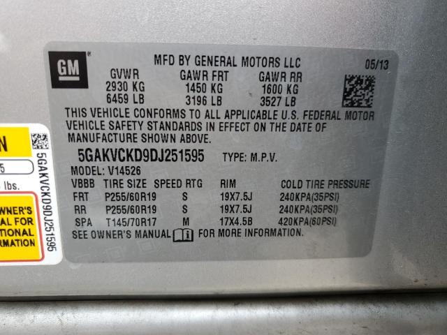 Photo 12 VIN: 5GAKVCKD9DJ251595 - BUICK ENCLAVE 