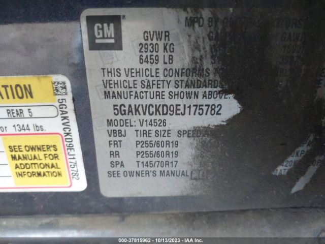 Photo 8 VIN: 5GAKVCKD9EJ175782 - BUICK ENCLAVE 