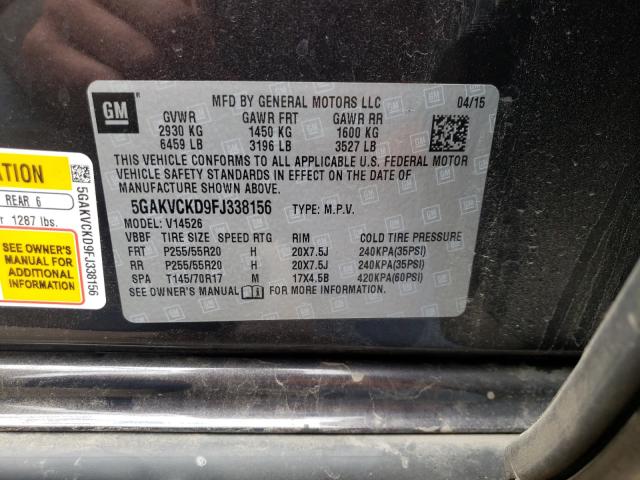 Photo 9 VIN: 5GAKVCKD9FJ338156 - BUICK ENCLAVE 