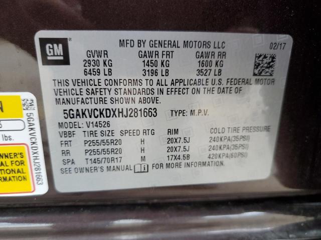 Photo 11 VIN: 5GAKVCKDXHJ281663 - BUICK ENCLAVE 