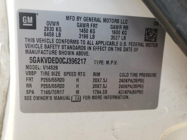 Photo 9 VIN: 5GAKVDED0CJ396217 - BUICK ENCLAVE 