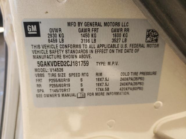 Photo 9 VIN: 5GAKVDED2CJ181759 - BUICK ENCLAVE 