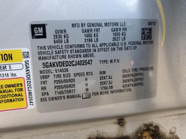 Photo 9 VIN: 5GAKVDED2CJ402647 - BUICK ENCLAVE 