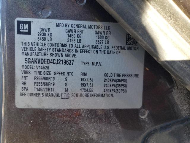 Photo 12 VIN: 5GAKVDED4CJ219637 - BUICK ENCLAVE 