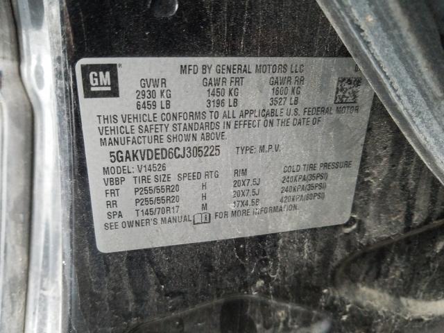 Photo 9 VIN: 5GAKVDED6CJ305225 - BUICK ENCLAVE 