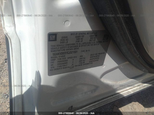 Photo 8 VIN: 5GAKVDED7CJ321501 - BUICK ENCLAVE 