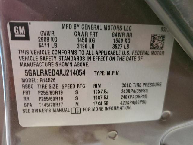 Photo 9 VIN: 5GALRAED4AJ214054 - BUICK ENCLAVE CX 