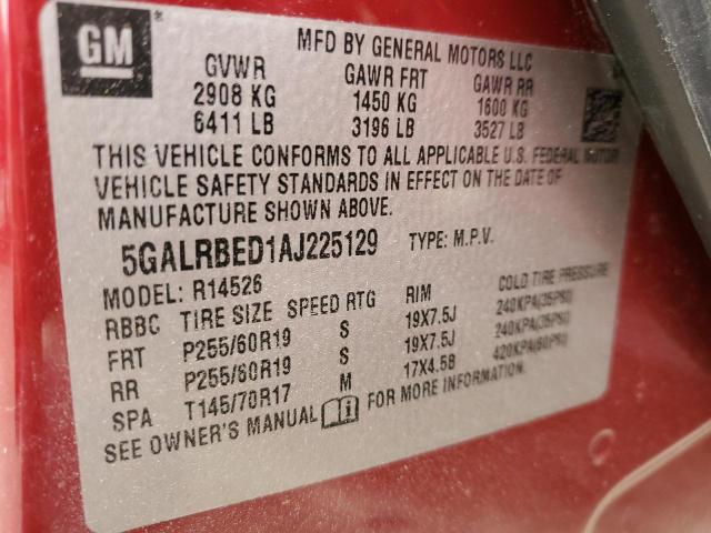 Photo 11 VIN: 5GALRBED1AJ225129 - BUICK ENCLAVE 