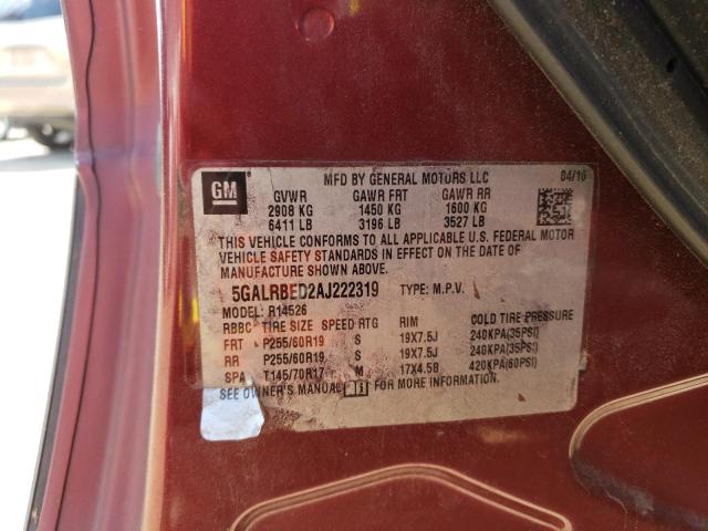 Photo 12 VIN: 5GALRBED2AJ222319 - BUICK ENCLAVE CX 