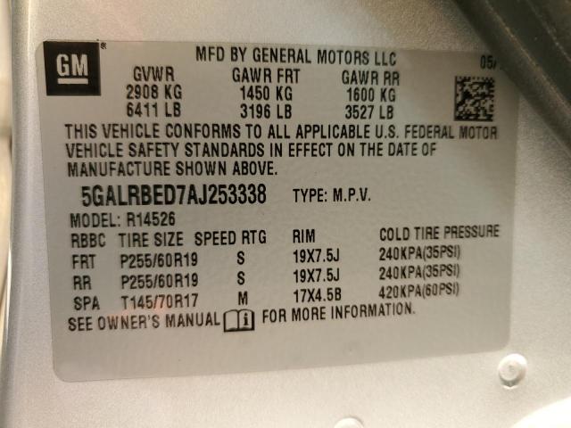 Photo 9 VIN: 5GALRBED7AJ253338 - BUICK ENCLAVE CX 