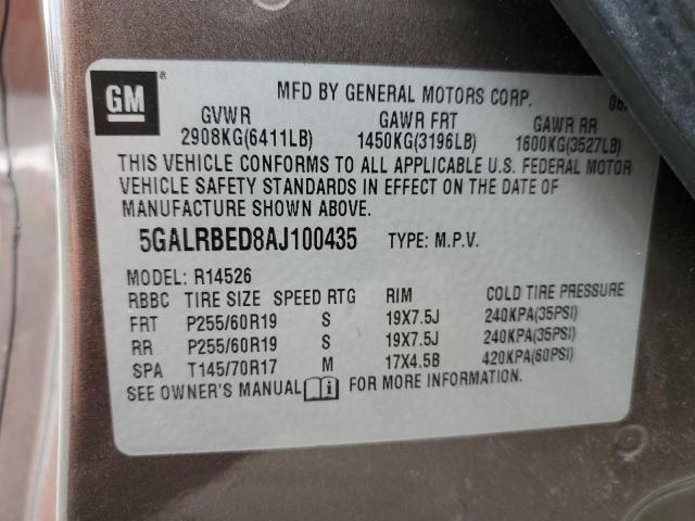 Photo 13 VIN: 5GALRBED8AJ100435 - BUICK ENCLAVE CX 