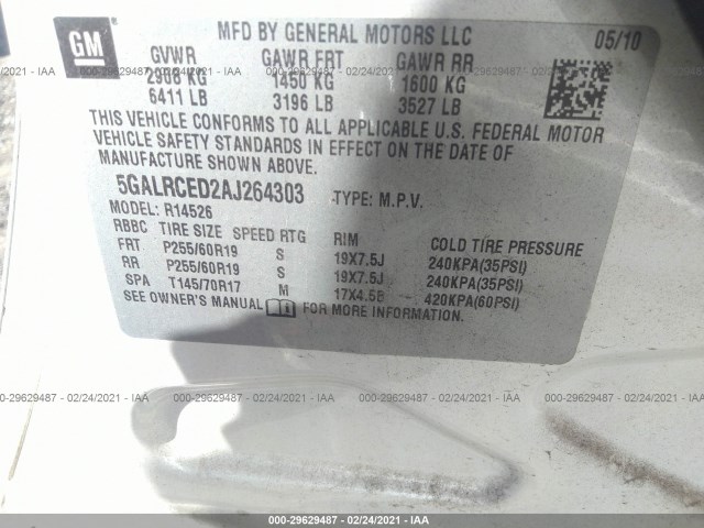 Photo 8 VIN: 5GALRCED2AJ264303 - BUICK ENCLAVE 