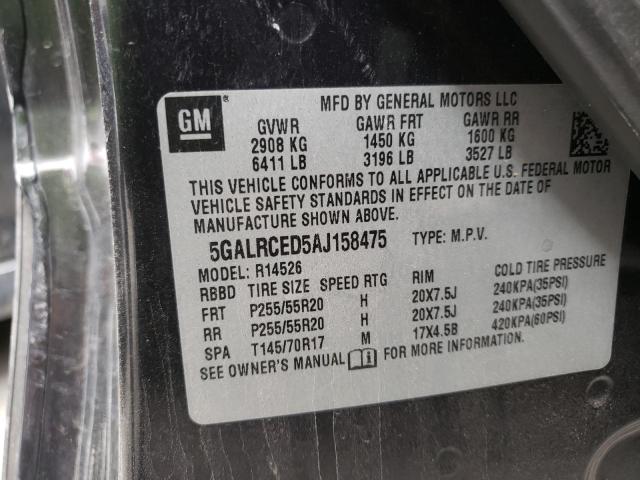 Photo 9 VIN: 5GALRCED5AJ158475 - BUICK ENCLAVE CX 