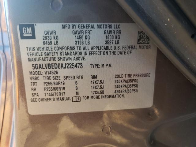 Photo 9 VIN: 5GALVBED0AJ225473 - BUICK ENCLAVE CX 