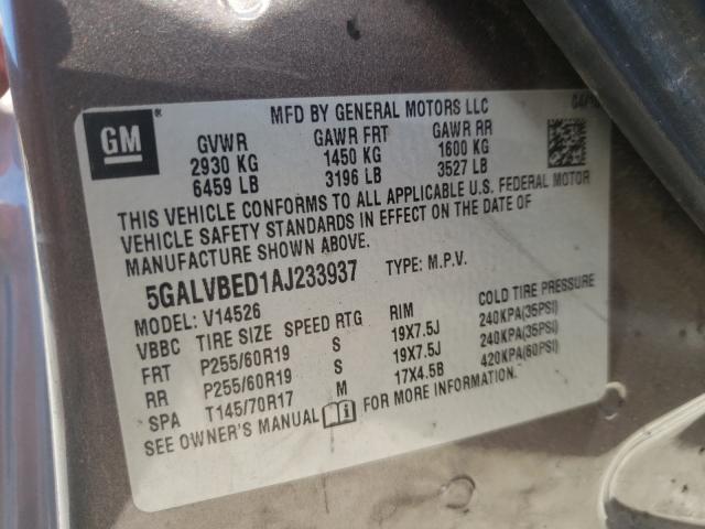 Photo 9 VIN: 5GALVBED1AJ233937 - BUICK ENCLAVE CX 