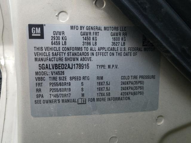 Photo 9 VIN: 5GALVBED2AJ178916 - BUICK ENCLAVE CX 