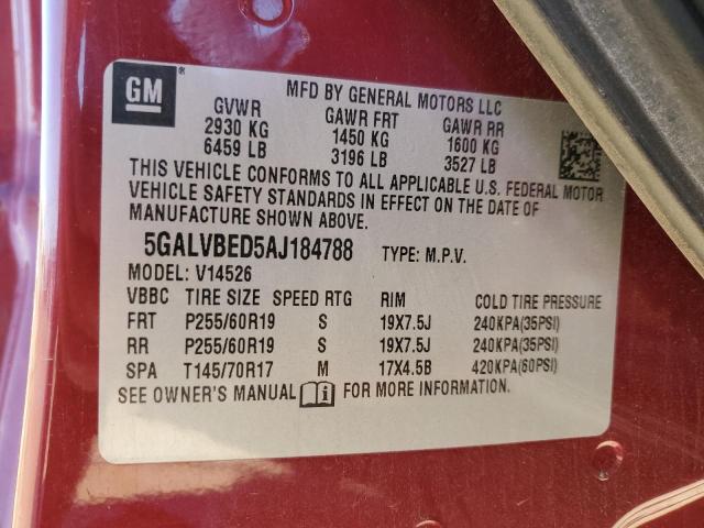 Photo 12 VIN: 5GALVBED5AJ184788 - BUICK ENCLAVE CX 