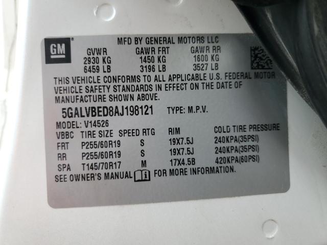 Photo 11 VIN: 5GALVBED8AJ198121 - BUICK ENCLAVE CX 