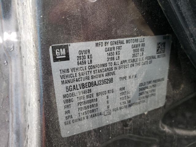 Photo 9 VIN: 5GALVBED8AJ236298 - BUICK ENCLAVE CX 