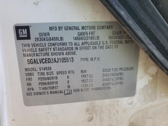 Photo 9 VIN: 5GALVCED3AJ105513 - BUICK ENCLAVE CX 