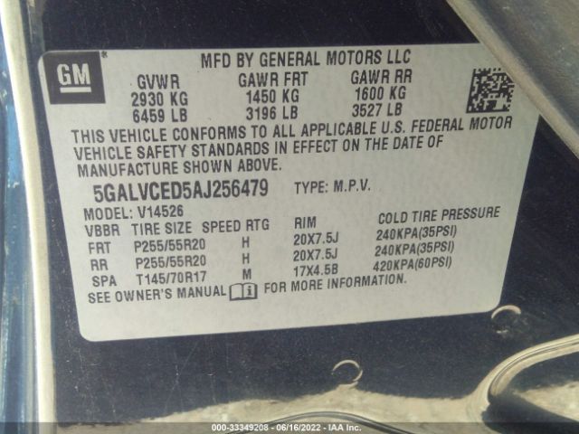 Photo 8 VIN: 5GALVCED5AJ256479 - BUICK ENCLAVE 