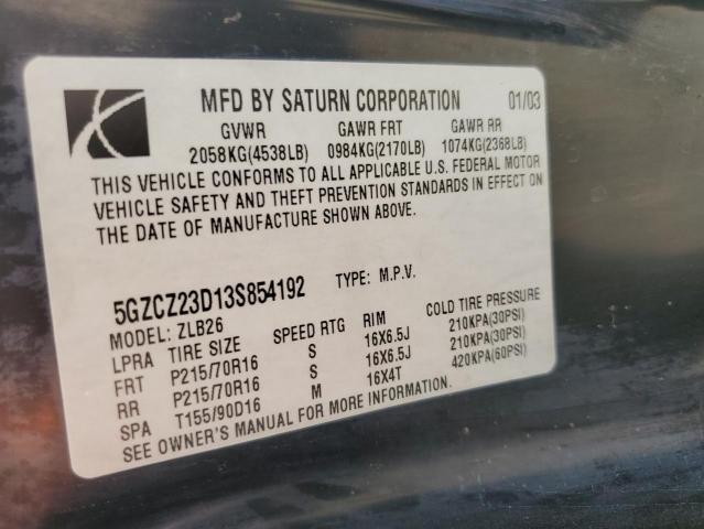 Photo 11 VIN: 5GZCZ23D13S854192 - SATURN VUE 