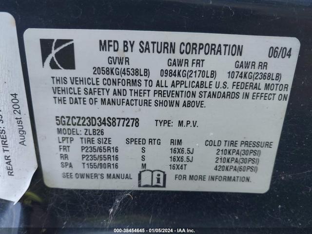 Photo 8 VIN: 5GZCZ23D34S877278 - SATURN VUE 