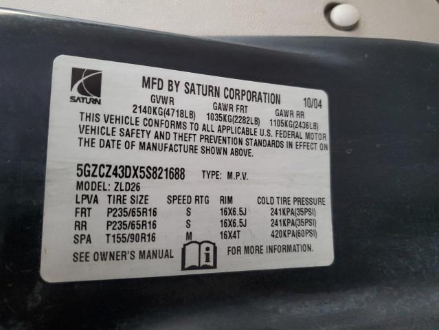 Photo 11 VIN: 5GZCZ43DX5S821688 - SATURN VUE 