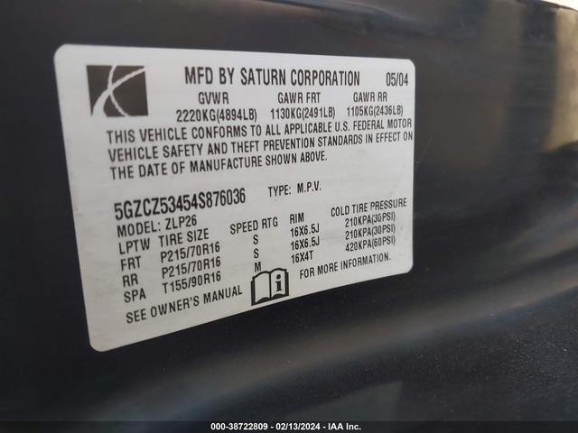 Photo 8 VIN: 5GZCZ53454S876036 - SATURN VUE 