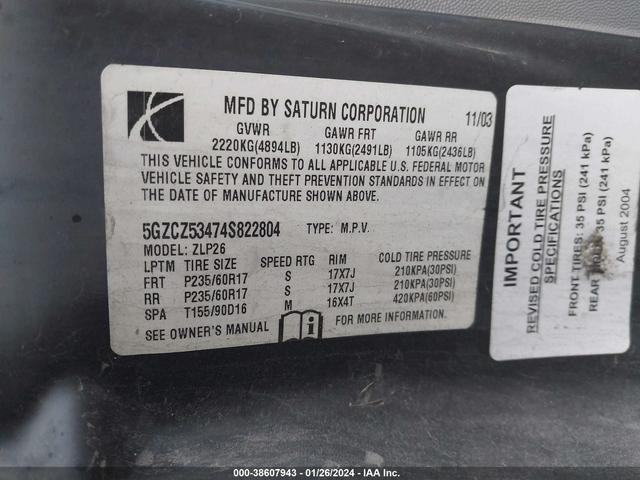 Photo 8 VIN: 5GZCZ53474S822804 - SATURN VUE 