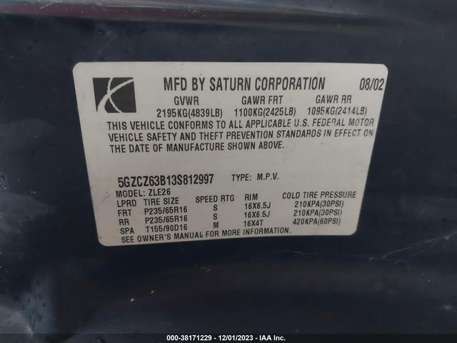 Photo 8 VIN: 5GZCZ63B13S812997 - SATURN VUE 