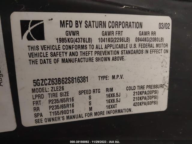 Photo 8 VIN: 5GZCZ63B62S816381 - SATURN VUE 