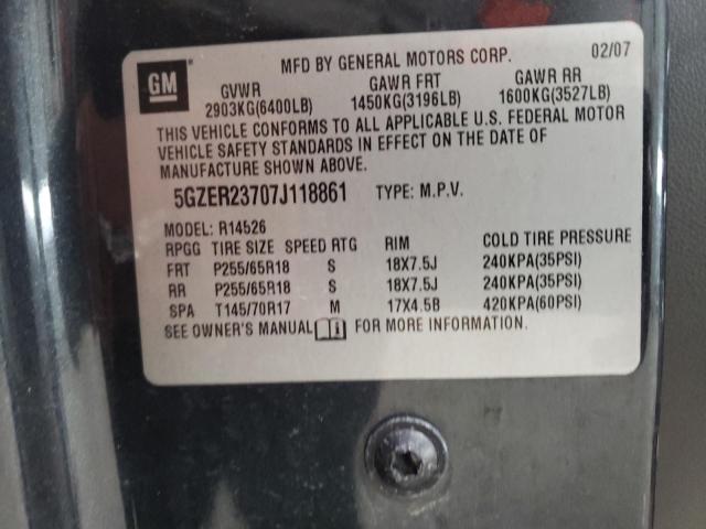 Photo 9 VIN: 5GZER23707J118861 - SATURN OUTLOOK XR 