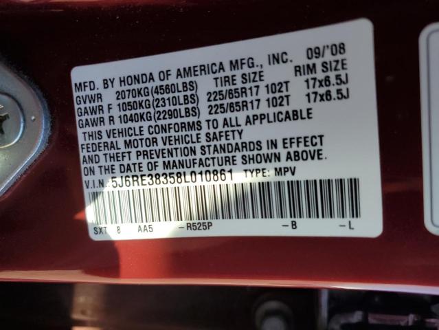 Photo 12 VIN: 5J6RE38358L010861 - HONDA CRV 