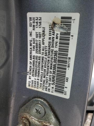 Photo 12 VIN: 5J6RE38388L002365 - HONDA CR-V LX 