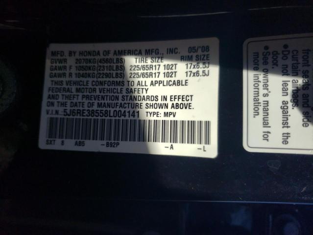 Photo 12 VIN: 5J6RE38558L004141 - HONDA CR-V EX 