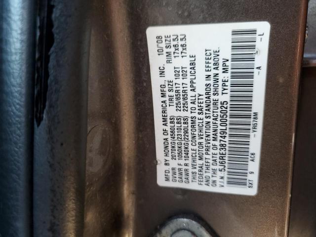 Photo 12 VIN: 5J6RE38749L005025 - HONDA CR-V EXL 