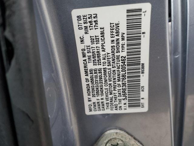 Photo 12 VIN: 5J6RE38768L005462 - HONDA CRV 