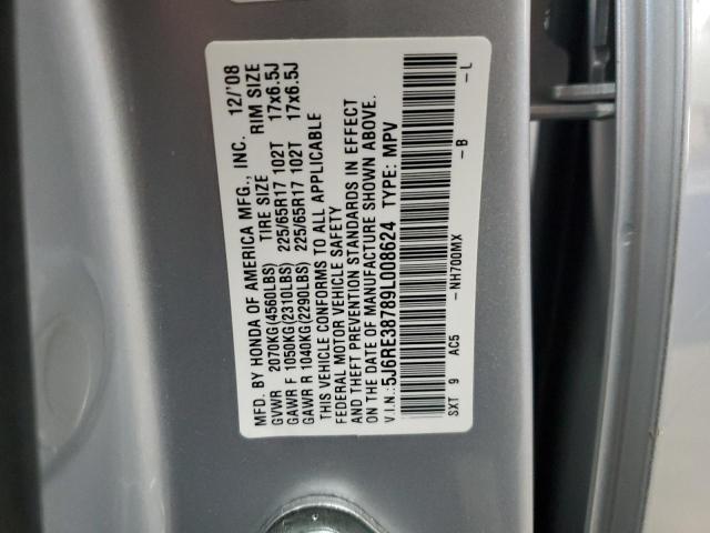 Photo 12 VIN: 5J6RE38789L008624 - HONDA CR-V EXL 